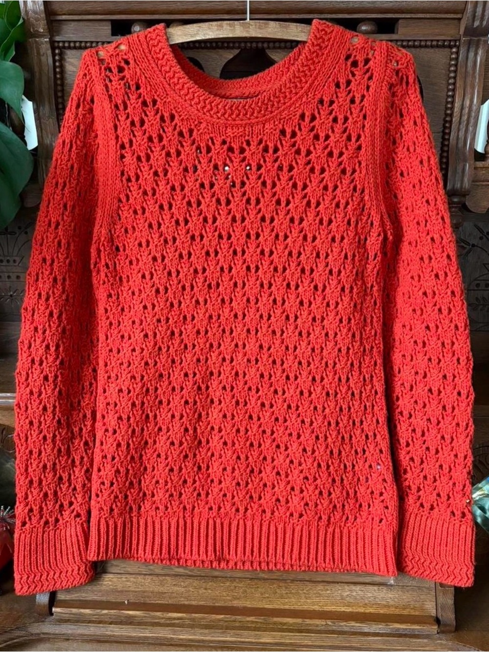 Banana Republic Merino Wool/Alpaca/Acrylic Blend Crochet Knit Sweater